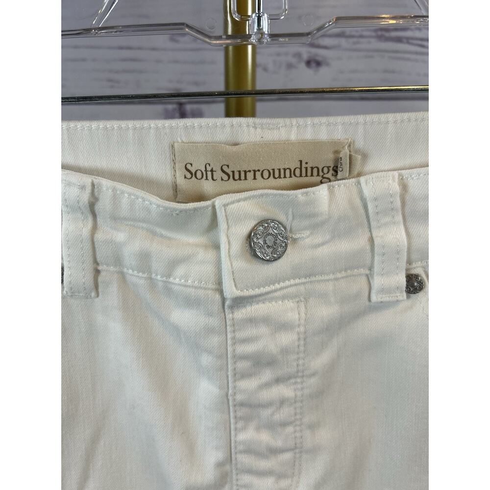 Soft Surroundings Ultimate Denim Shorts Womens S White Relaxed Stretch Mid Rise - Picture 3 of 6